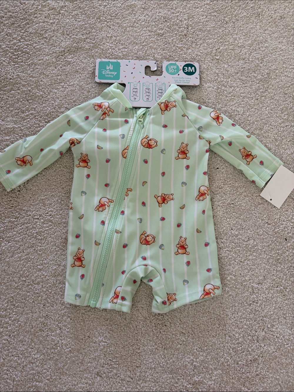 Disney Mint Green Winnie the Pooh One-Piece Rashguard